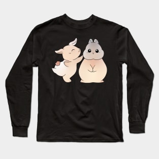 Happy Sad Bunny | Sean and Claude Rabbit | Bunniesmee Long Sleeve T-Shirt